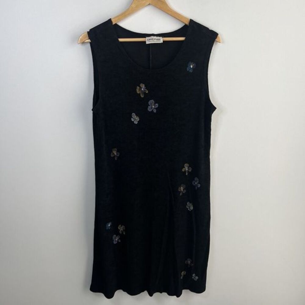 Staley Gretzinger Black Midi Dress with Floral Accents